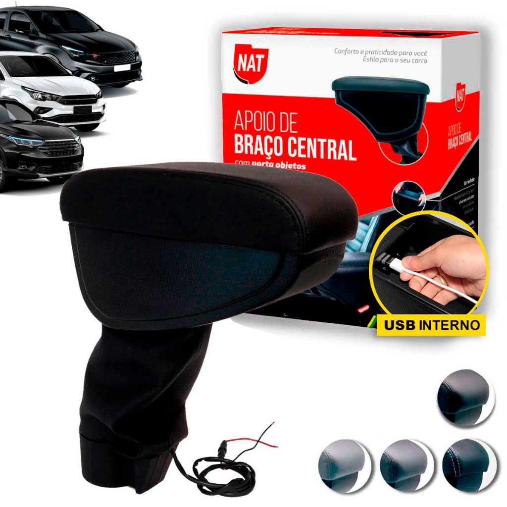Apoio de Braço Argo Cronos 2017 Até 2026 E Strada 2020 Até 2026 C/ Usb em Oferta na Shopee