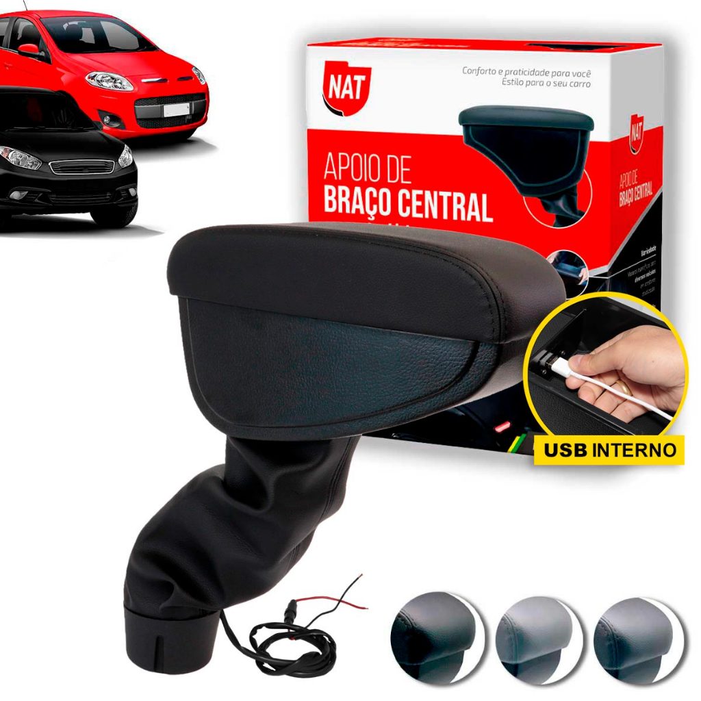 Apoio de Braço Palio 2012 Até 2018 E Grand Siena 2012 Até 2020 C/ Usb em Oferta na Shopee