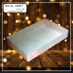 10~50 Caixas Embalagem Doces Com Visor em Acetato KRAFT 25x16x4 - Ref. 26 ( Chocobraz )(CHOCO)