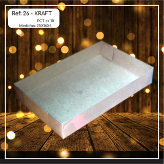 10~50  Caixas Embalagem Doces Com Visor em  Acetato KRAFT 25x16x4 - Ref. 26 ( Chocobraz ) em Oferta na Shopee
