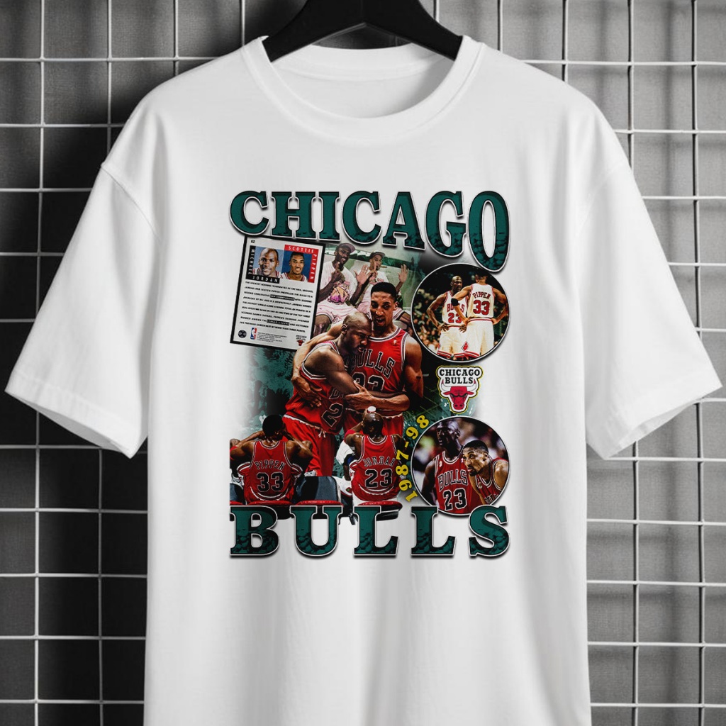 Camiseta Unissex Graphic Chicago Bulls Basket NBA Boolteg Camisa 100% Algodão BTL-017