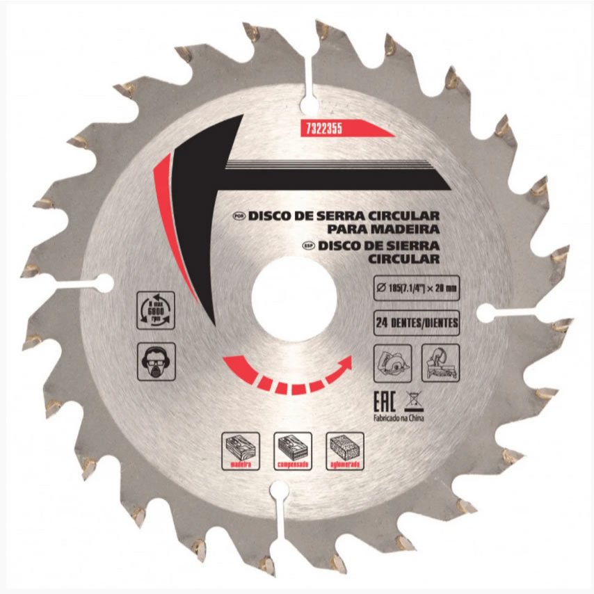 Disco Serra Circular Widea 7.1/4" x 20 mm 24 Dentes 7322355 - Mtx