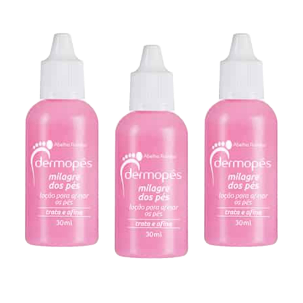 Dermopés Milagre dos Pés Abelha Rainha 30ml Gota Milagrosa Combo 03un Loção Para Afinar os Pés