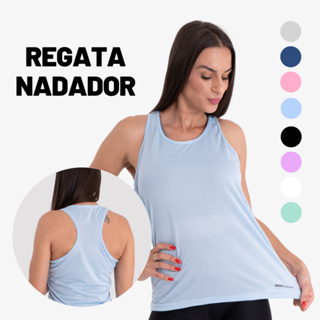 Regata Academia Alta Transpiração Feminina Nadador Camiseta DryFit pra Exercício Musculação e Treino em Oferta na Shopee