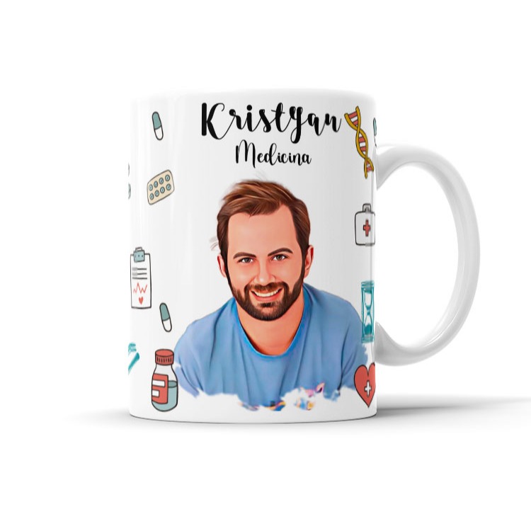 Caneca Com Caricatura Personalizada De Profissão Medicina Médico - 325ml em Oferta na Shopee