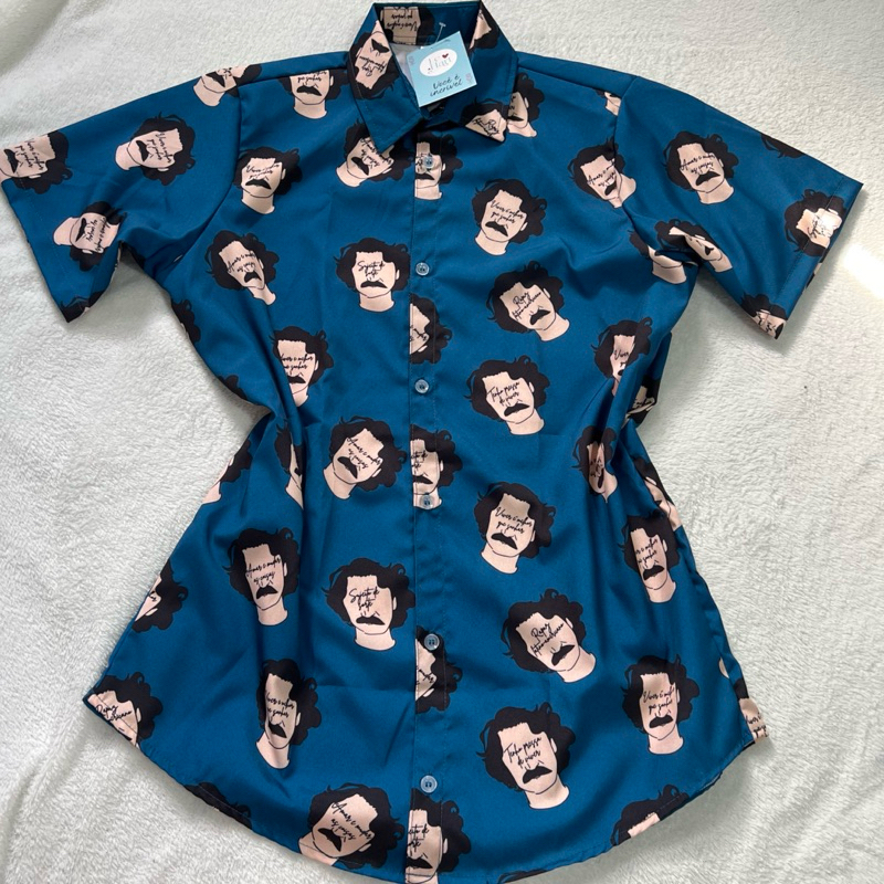 camisaria camisa botão Belchior azul unissex
