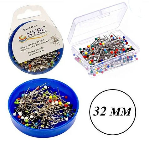 Alfinete Cabeça de Vidro - Com 100 Unidades em Oferta na Shopee