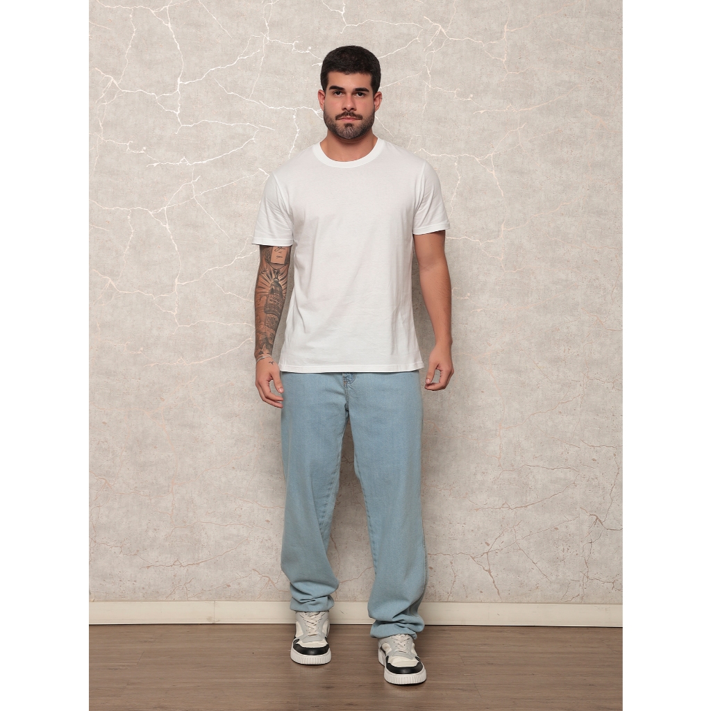 Camiseta Masculina Branca Lisa Básica 100% Algodão Importado