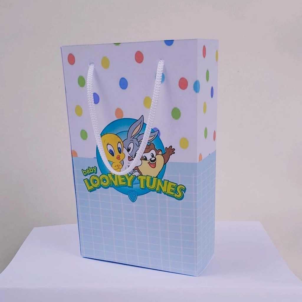 Kit Sacolinha Personalizado BABY LOONEI TUNES Lembrancinhas Aniversário PEGUE E MONTE