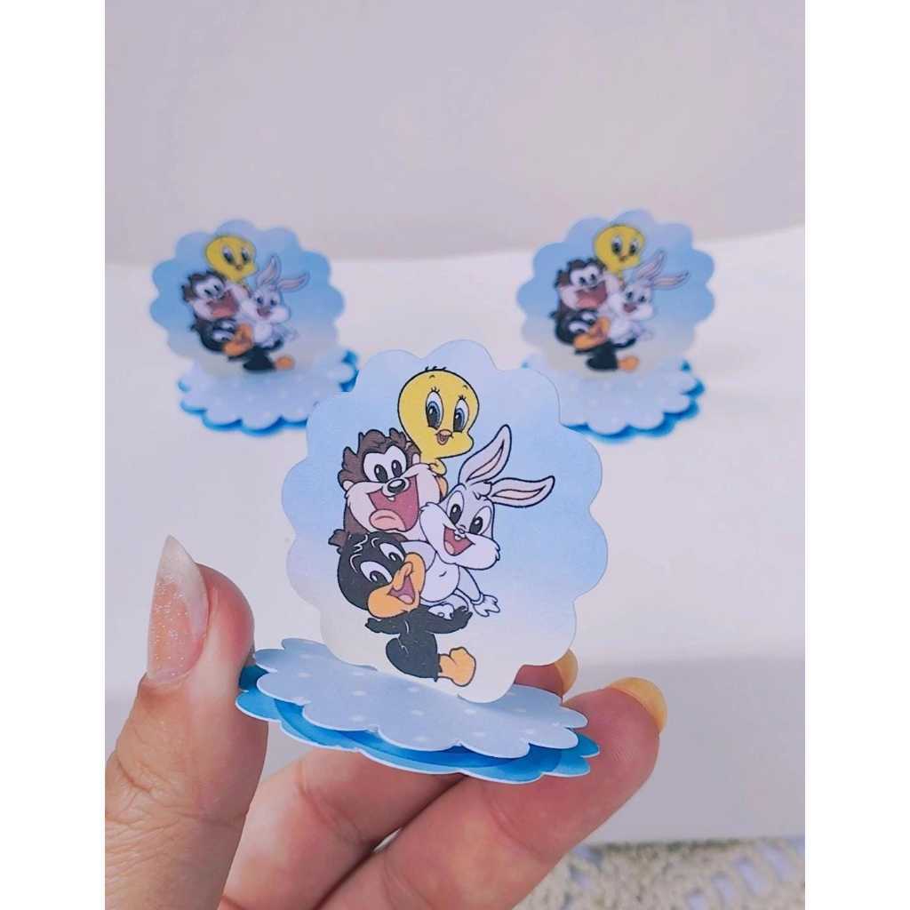 Kit Aplique 3D, 10, 20, 30 ou 40 und. Tag BABY LOONEY TUNES Personalizada | Lembrancinhas | Festa infantil | Aniversário