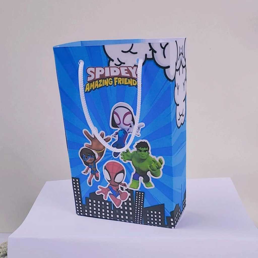 Kit Sacolinha Surpresa Festa Infantil Personalizado SPIDEY E SEUS AMIGOS  Lembrancinhas Aniversário | PEGUE E MONTE