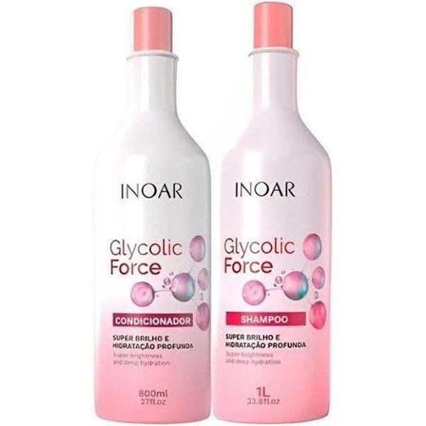 KIT INOAR GLYCOLIC FORCE SHAMPOO 1L + CONDICIONADOR 800ML