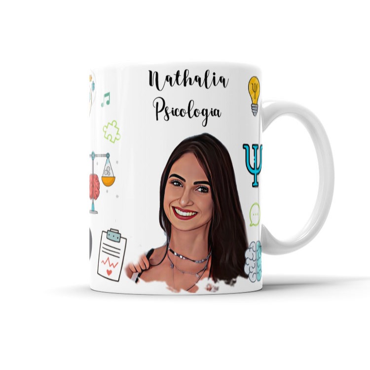 Caneca Com Caricatura Personalizada De Profissão Psicologia Psicólogo - 325ml em Oferta na Shopee