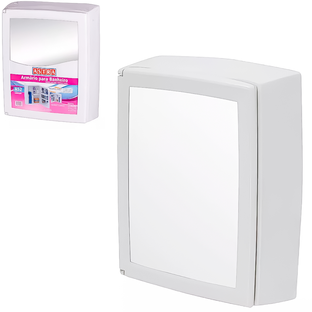 Armário P/ Banheiro Com Espelho Botequim Design Moderno Prático Fixo Parede Plástico em Oferta na Shopee