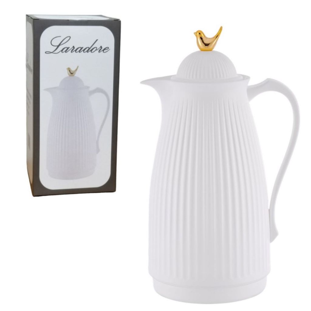 Garrafa Térmica de Café Laradore Bird - Branca e Dourada 1L