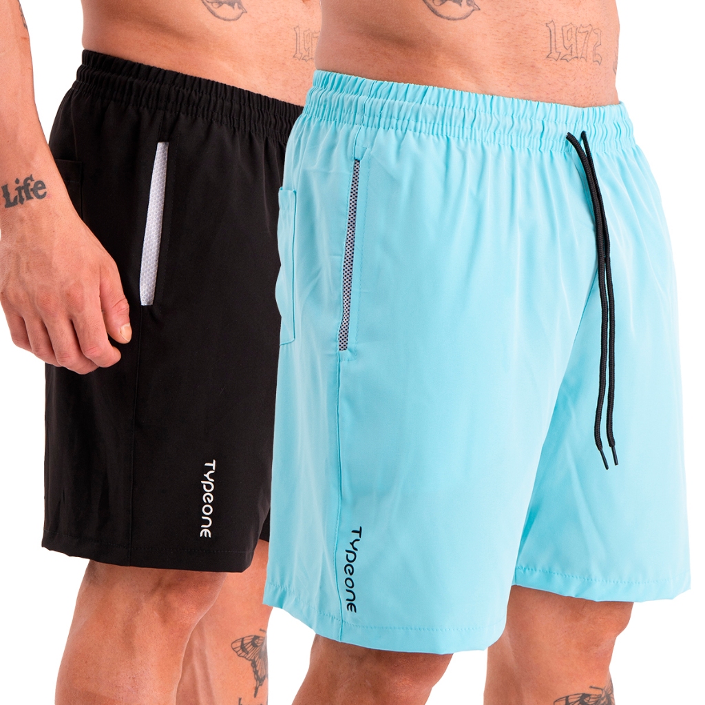 Kit 2 Short Masculino Tactel Esportivo Bermuda Tactel com Elastano Corrida
