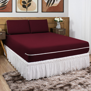 Kit Capa De Colchão King Size / Queen / Casal Padrão + Par de Travesseiro em Malha Gel (Zíper Fácil) em Oferta na Shopee