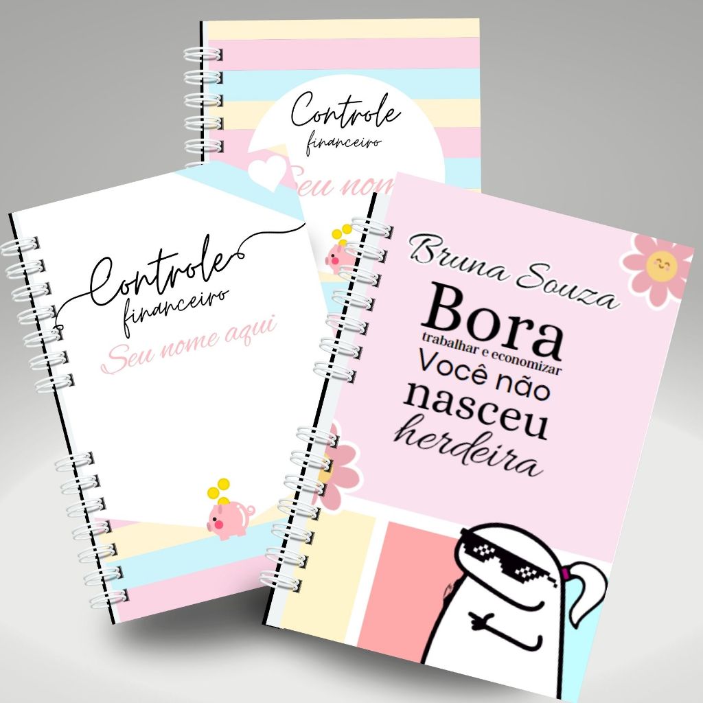 Caderno de Controle Financeiro personalizado com seu nome 2026 minhas contas organizadas em Oferta na Shopee
