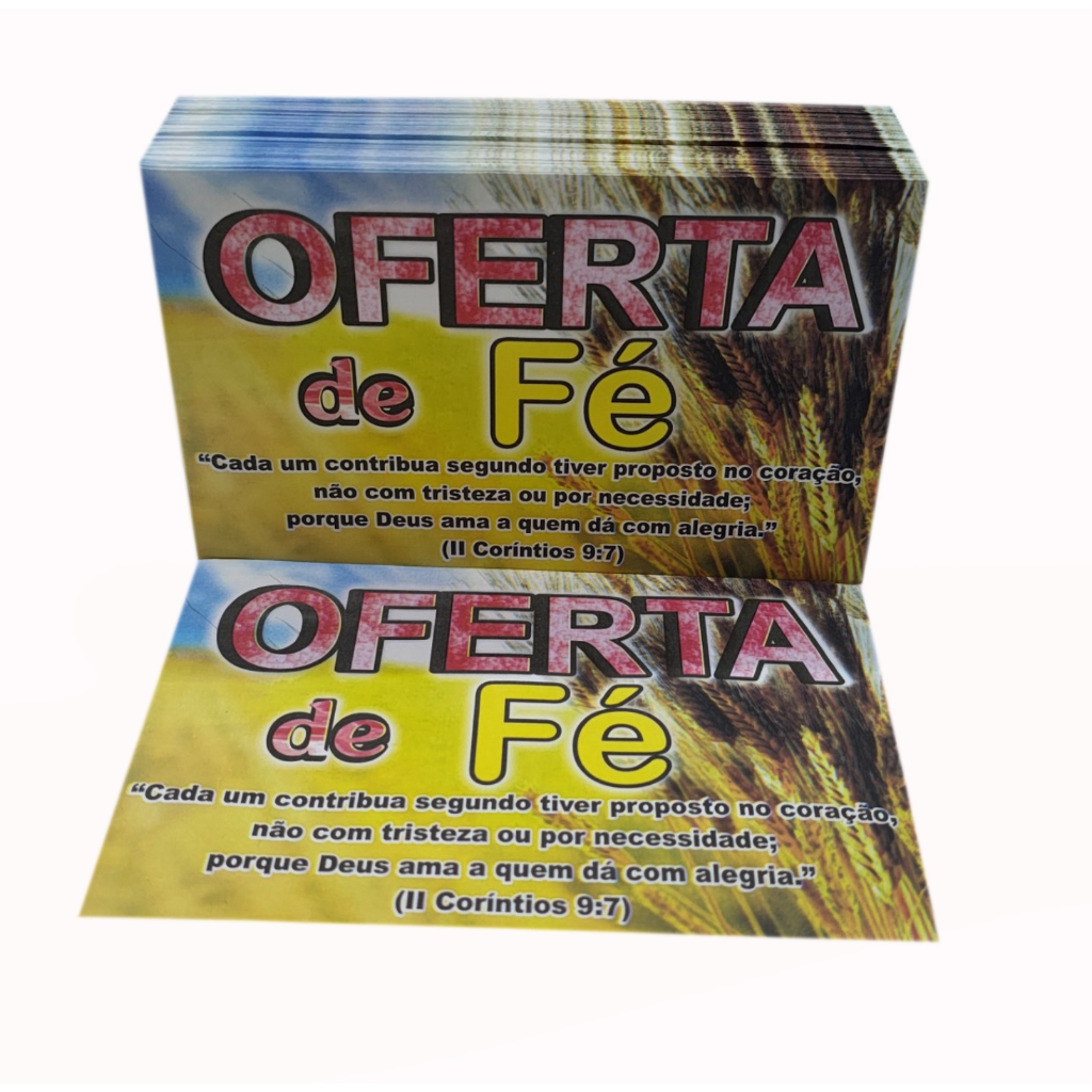 Envelope Dízimos E Oferta De Fé Pacote 100 Unidades
