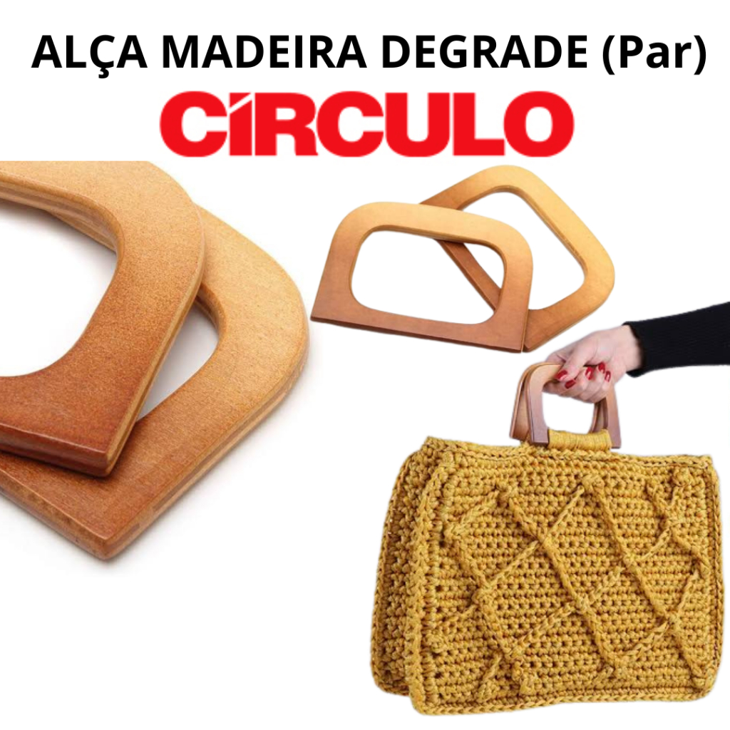 Alça Para Bolsa em Madeira Degradê Círculo (PAR) em Oferta na Shopee
