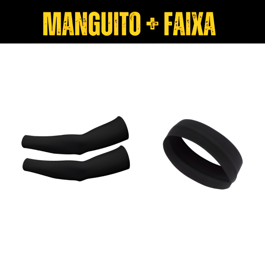 Kit Com Manguito Proteção Solar + Faixa De Esportes Testeira Envio em 24 hrs
