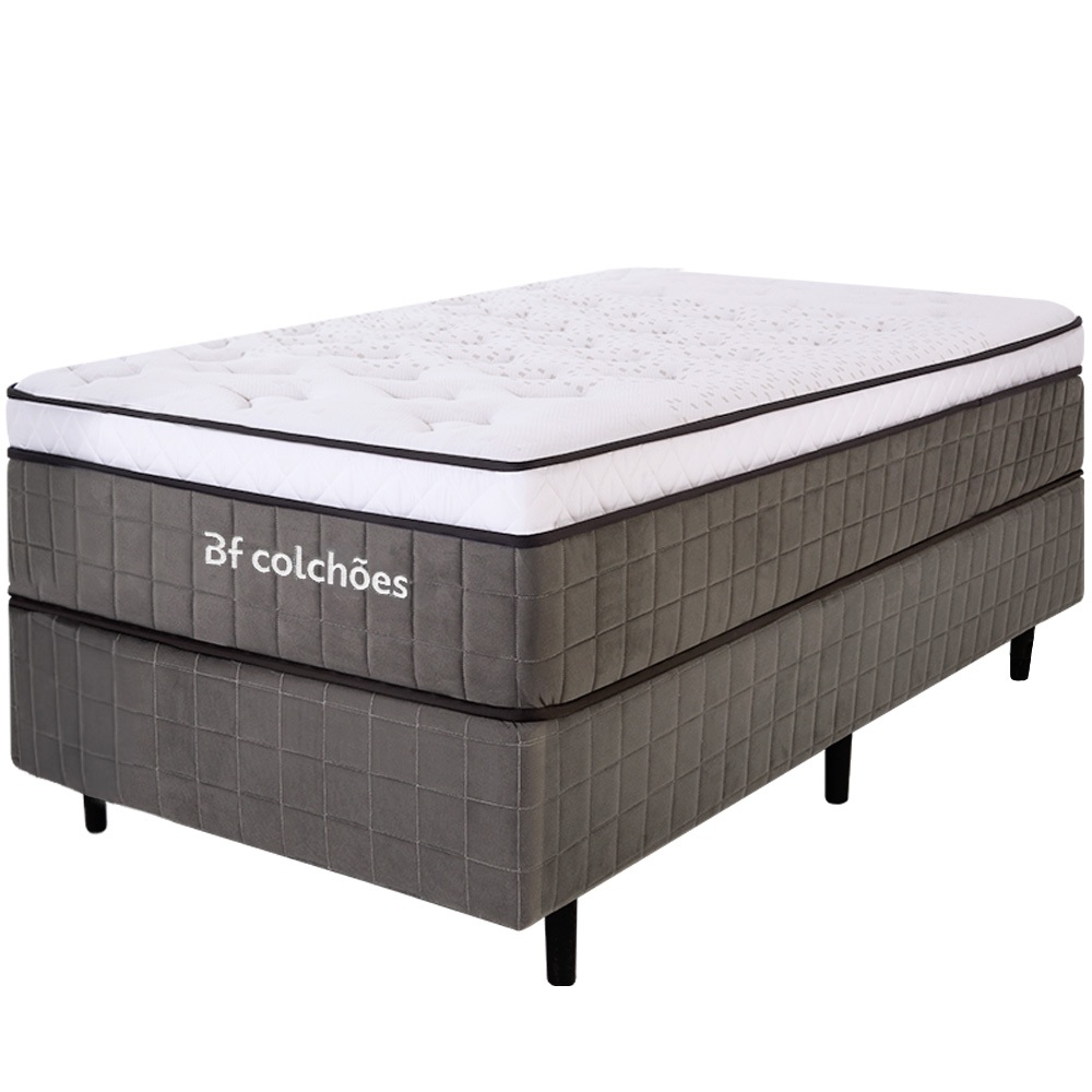 Cama Box Solteiro Premium Mola Ensacada com Espuma D33 e Viscoelástica Nasa 88x188x72cm BF Colchões em Oferta na Shopee