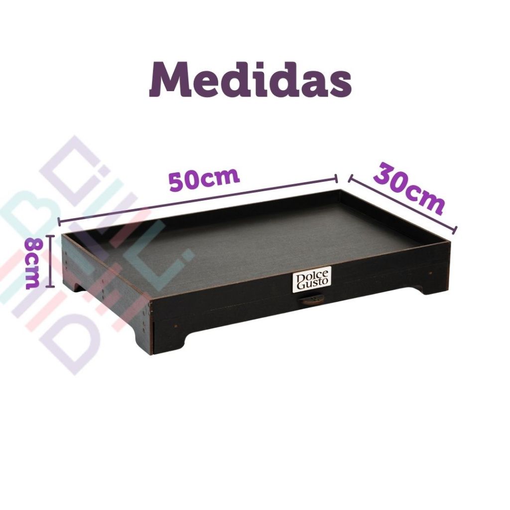 Bandeja Porta 40 Capsulas Preta Gaveta decorativo dolce gusto mdf organizador apoio chá cafeteira — imagem 2 de 2