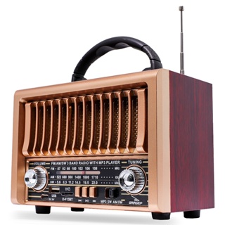Caixa Som Recarregável  Retro Antiga Am Fm Usb Aux Sd Bluetooth Som Antena Analogico em Oferta na Shopee