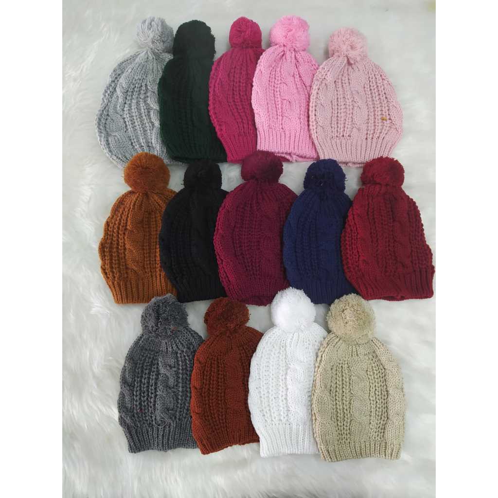 Touca Gorro Frio Infantil Luxo Outono E Inverno De Tricô Em Lã Beanie - Tricot Store