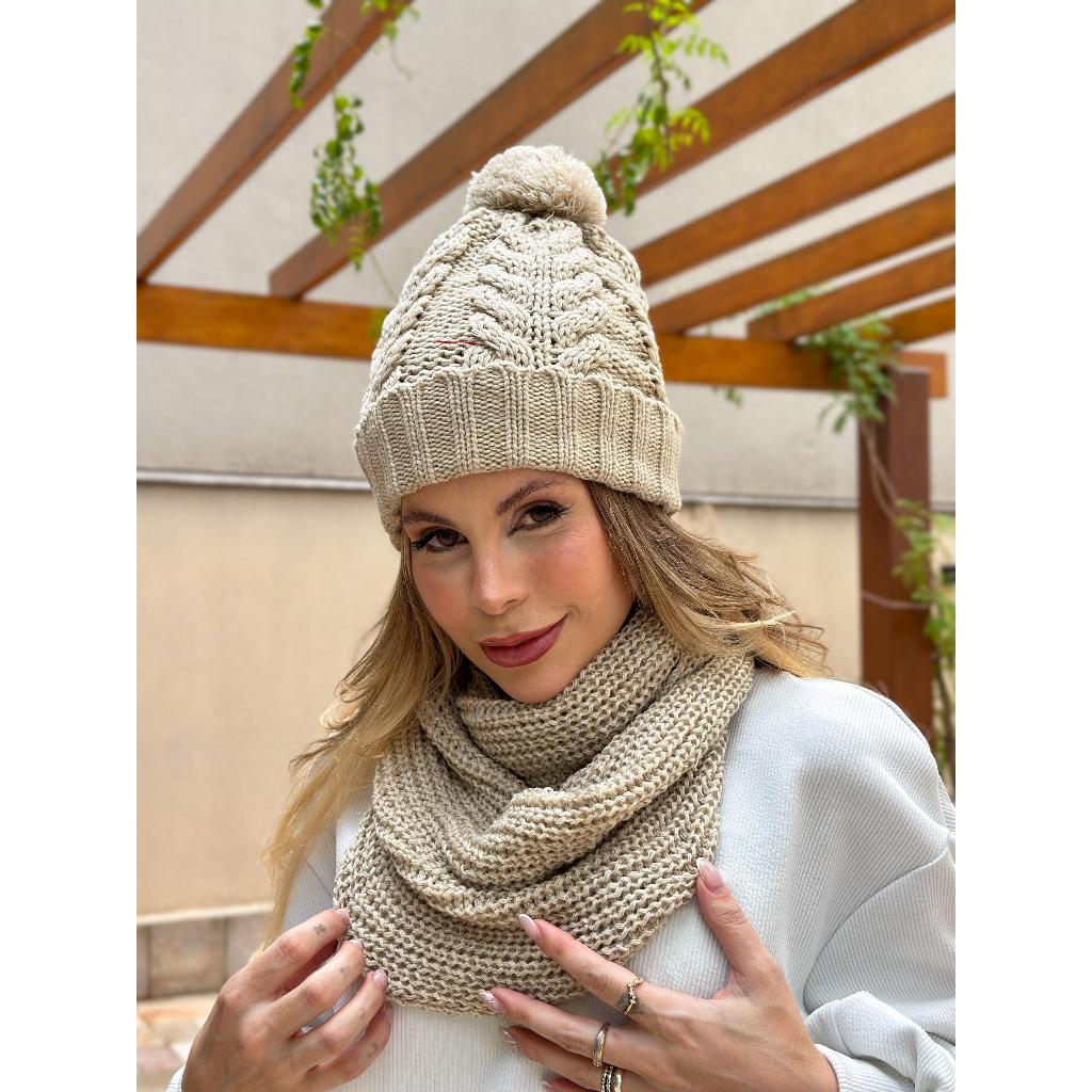 Gorro Feminino - Touca Feminina - Touca Pompom Adulto Inverno - Touca Feminino Inverno - F...