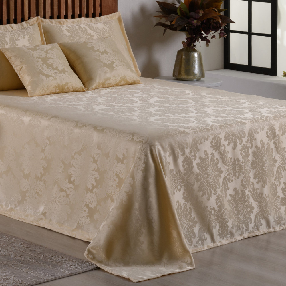 Kit de Colcha 5 Peças Queen De Jacquard Super Conchegante e Elegante Varias Cores