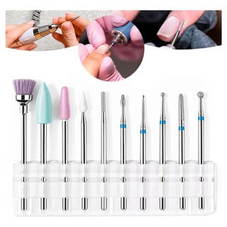 Kit 10 Brocas Diamatadas para Unhas Acrigel Gel Fibra Porcelana Decoração Lixadeira Motor…