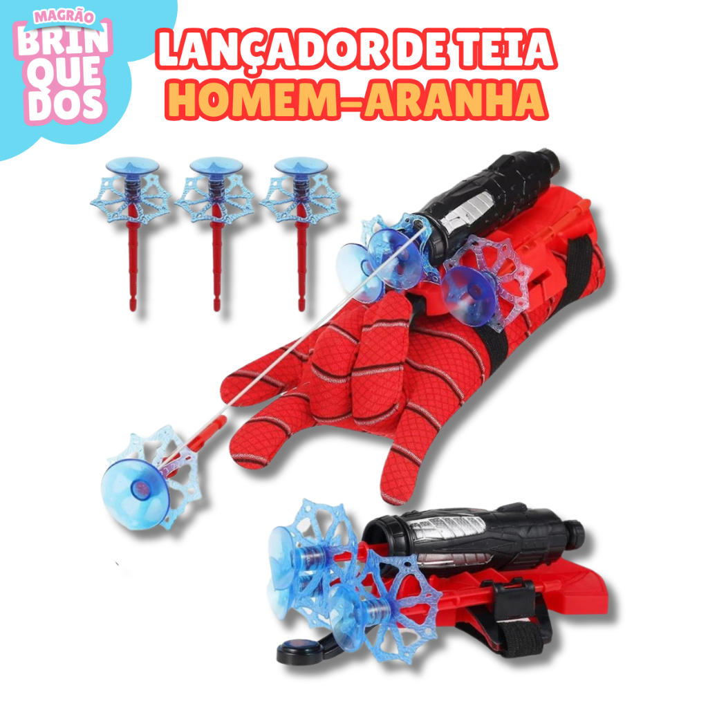 Brinquedo Luva Lançador de Teia do Homem Aranha Seja Um Herói - Magrão Brinquedos