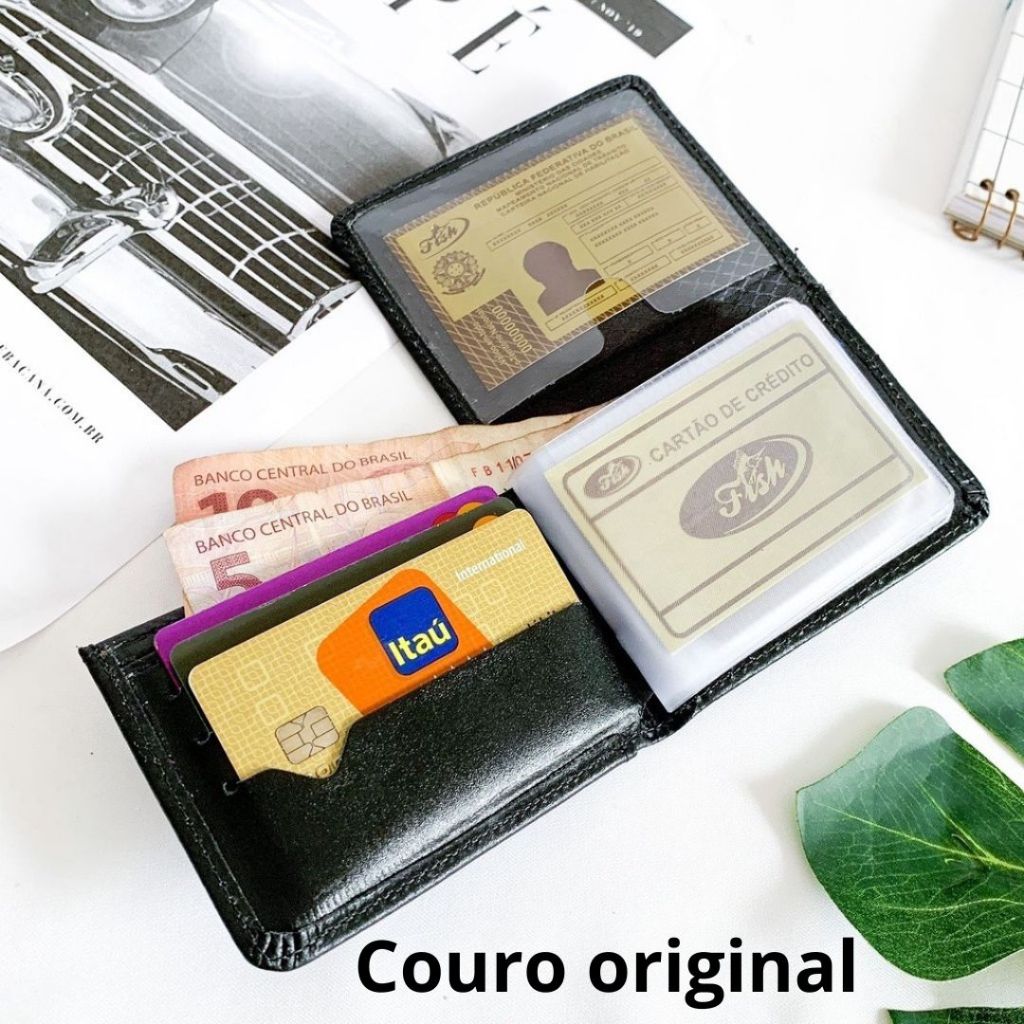 Carteira Masculina Couro com abertura em L Luis