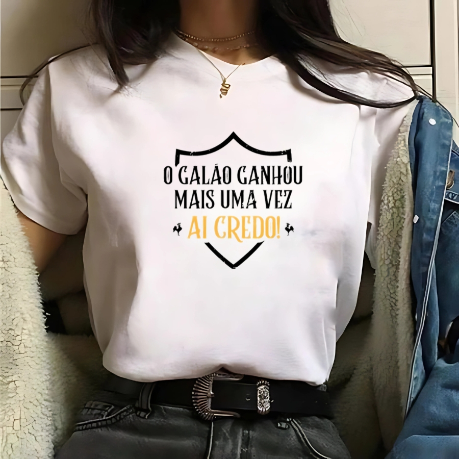 Camisa Baby Look Do Galo T-shirt Vários Modelos / Blusa Do Atletico-MG
