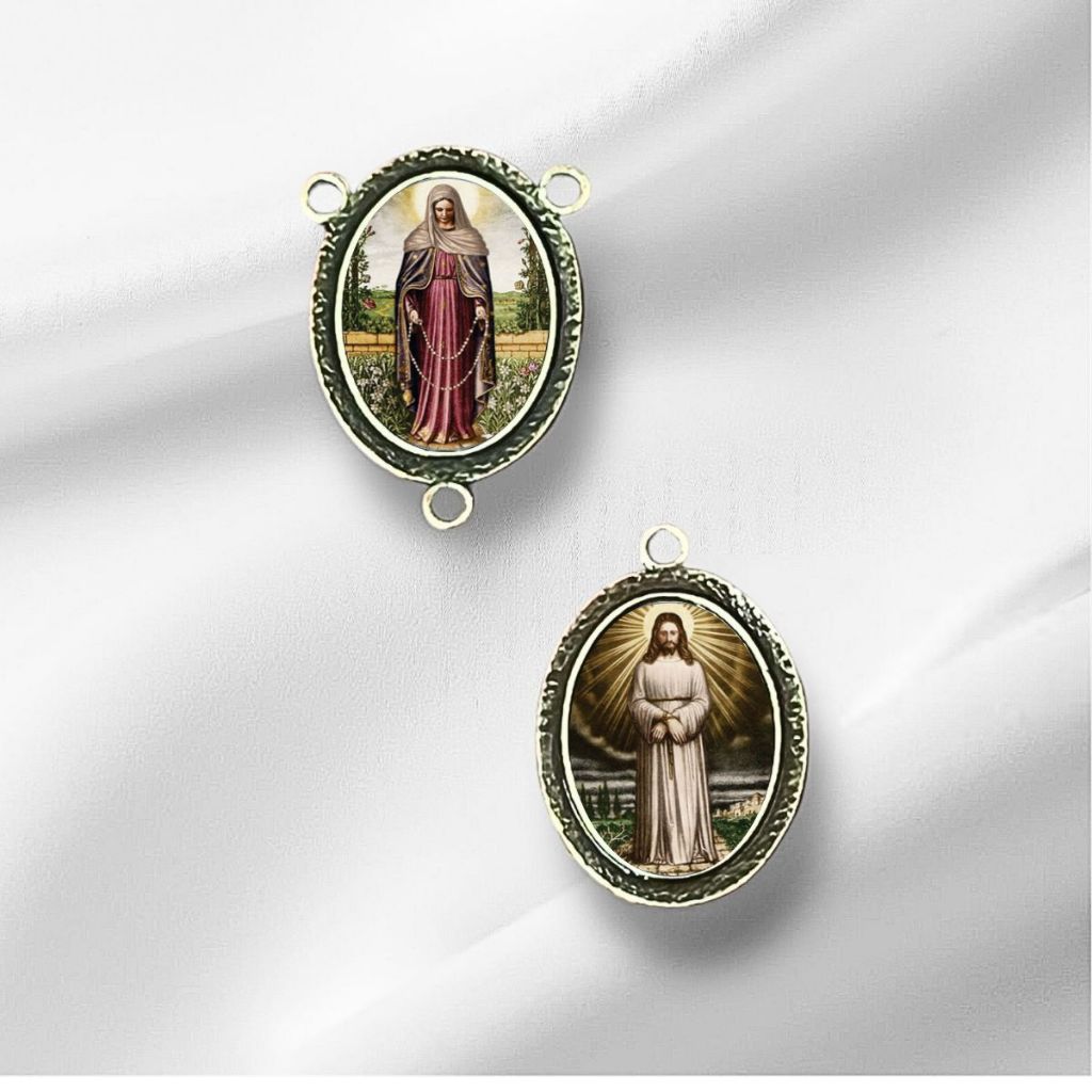 Kit Medalha + Entremeio Nossa Senhora das Lagrimas - 2 Par ou 10 Pares em Oferta na Shopee