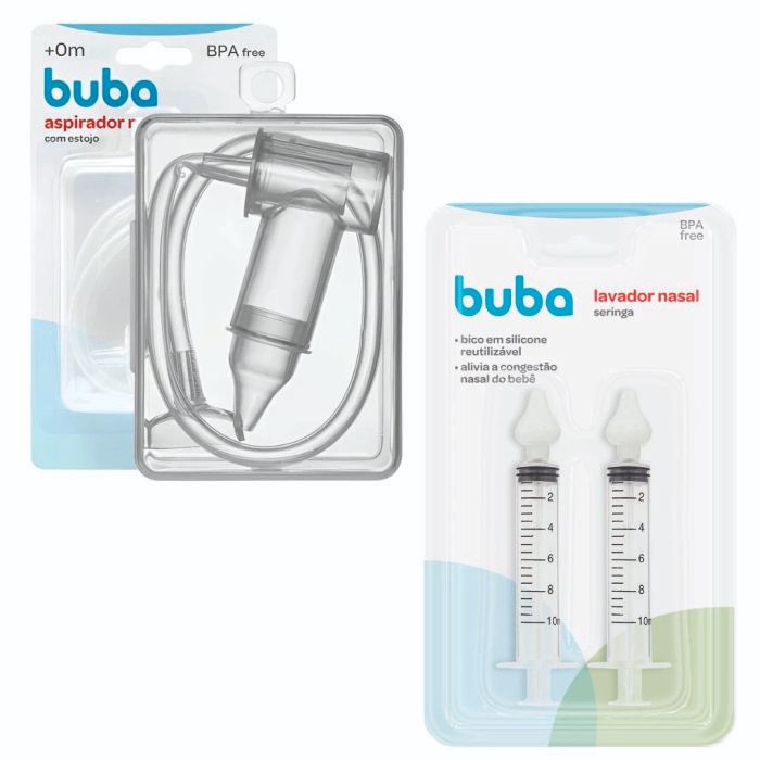 Kit Higiênico Infantil Aspirador Nasal E Lavador Nasal - Buba