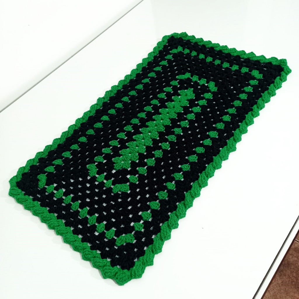 Tapete de Porta Listrado em Crochê Caminho Trilho Centro de Mesa de Crochet Croche Moda Casa Decoração Presente