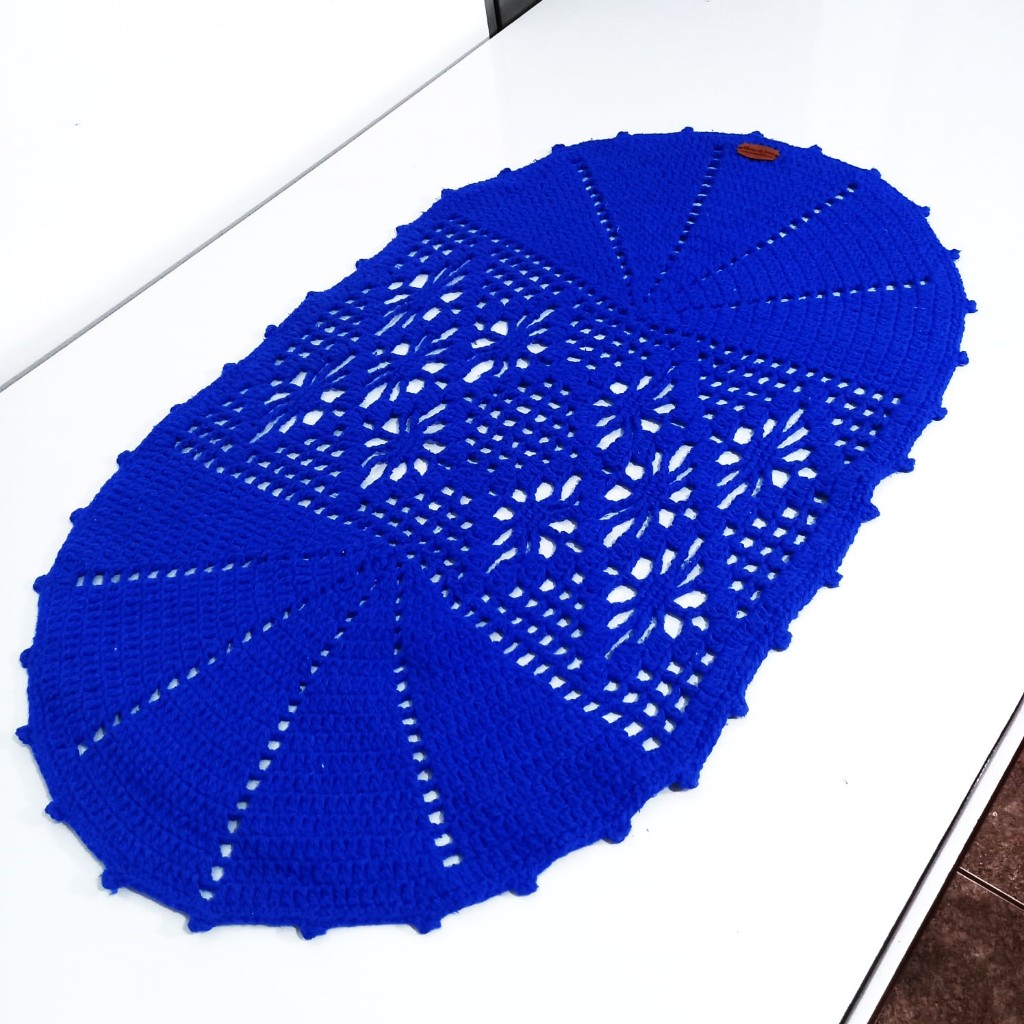 Tapete de Porta Oval em Crochê Toalha Centro de Mesa de Crochet Croche Artesanal Moda Casa Decoração Presentes