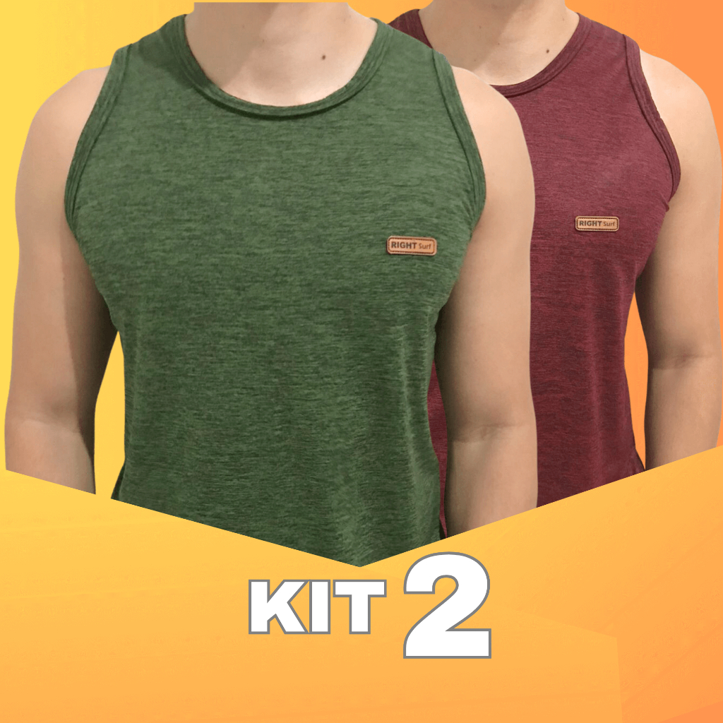 Kit 2 Regata Dry fit Masculino Camisa Kit com duas Camisetas Masculinade Academia Treino