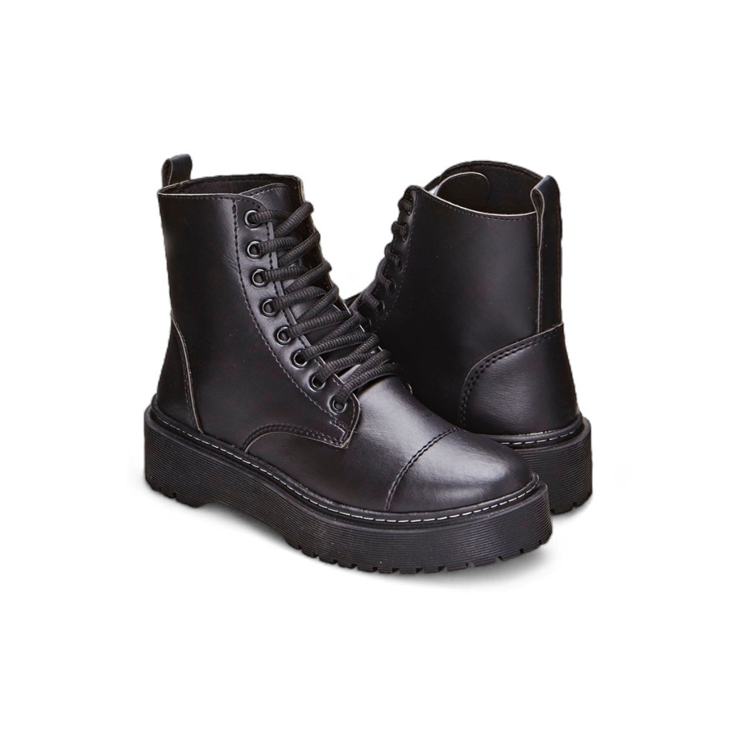 Bota Coturno Feminino Blogueira Militar Tratorado Plataforma Confort
