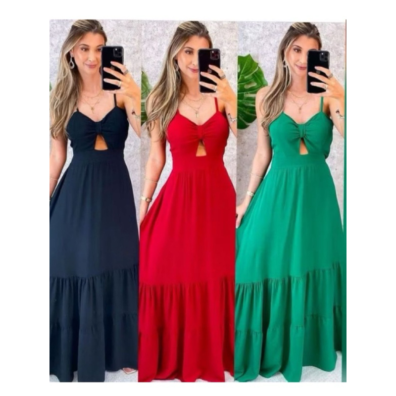 Vestido Longo Bojo Feminino Festa Madrinha Alça Regulável Ótimo Caimento estampado convidada formatura Linha Premium H-3 em Oferta na Shopee