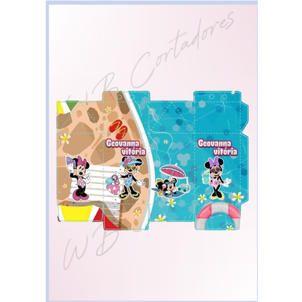 15  caixa milk minnie pool party + 15 piramides pool party