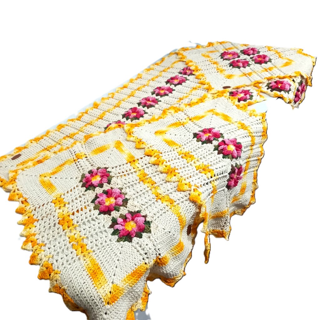 Jogo de Cozinha Flores em Crochê Tapete Passadeira Caminho Trilho de Mesa Capa para Fogão Moda Casa Decoração Presentes