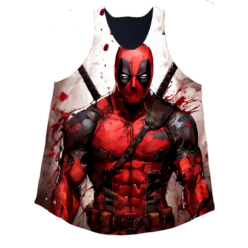Regata cavada masculina treino musculação academia deadpool art5