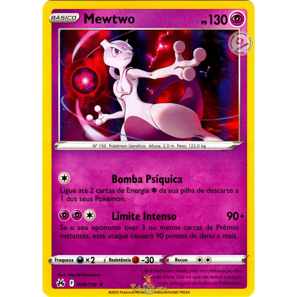 Carta Pokémon Mew Mewtwo Rara Diversos Modelos