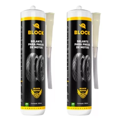 Selante Anti Furo Para Pneu De Moto Block 300 Ml 2 Frascos - Pneu Furado Nunca Mais