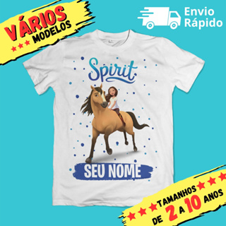 Camiseta Infantil Unissex Spirit - Cavalgando Livre Personalizada com nome (Opcional) em Oferta na Shopee