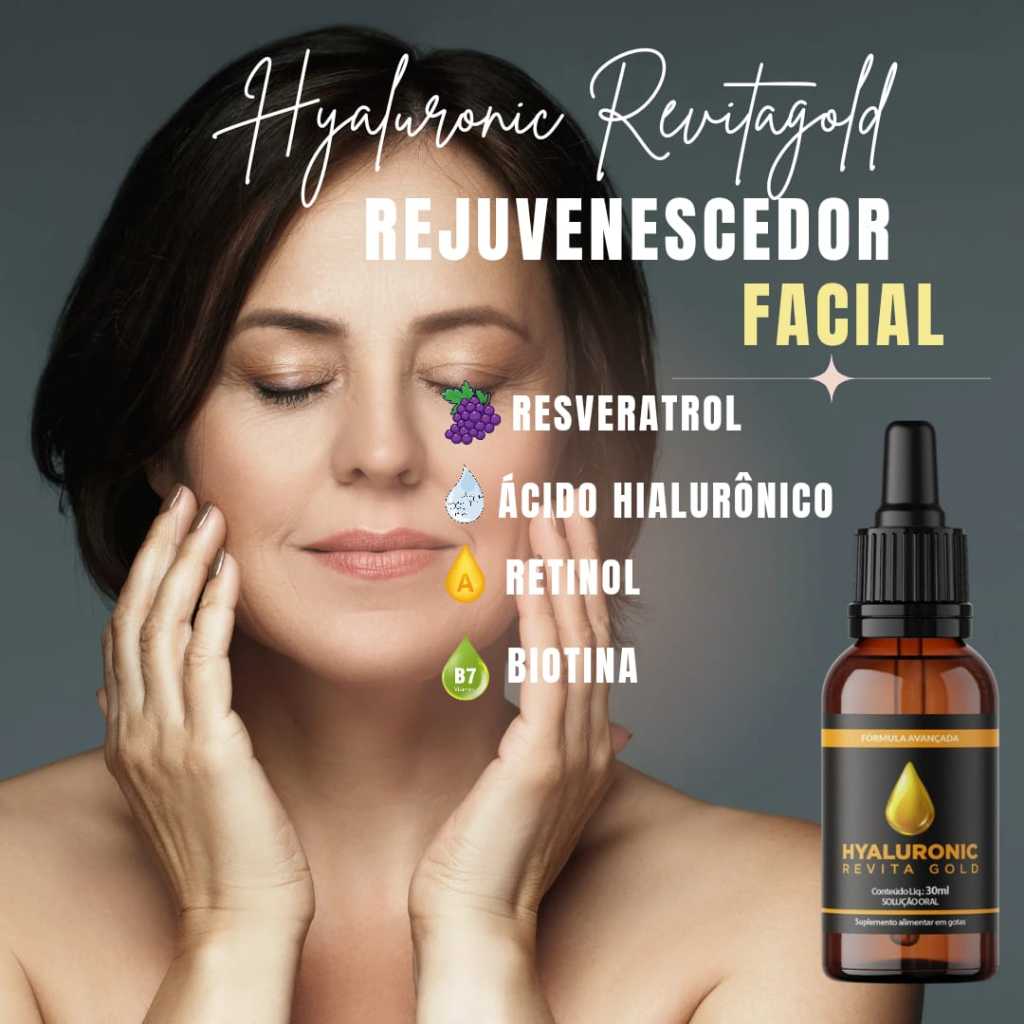 1Hyaluronic Revitagold colágeno Hidrolisado com ácido hialurônico Retinol suplementos Resveratrol