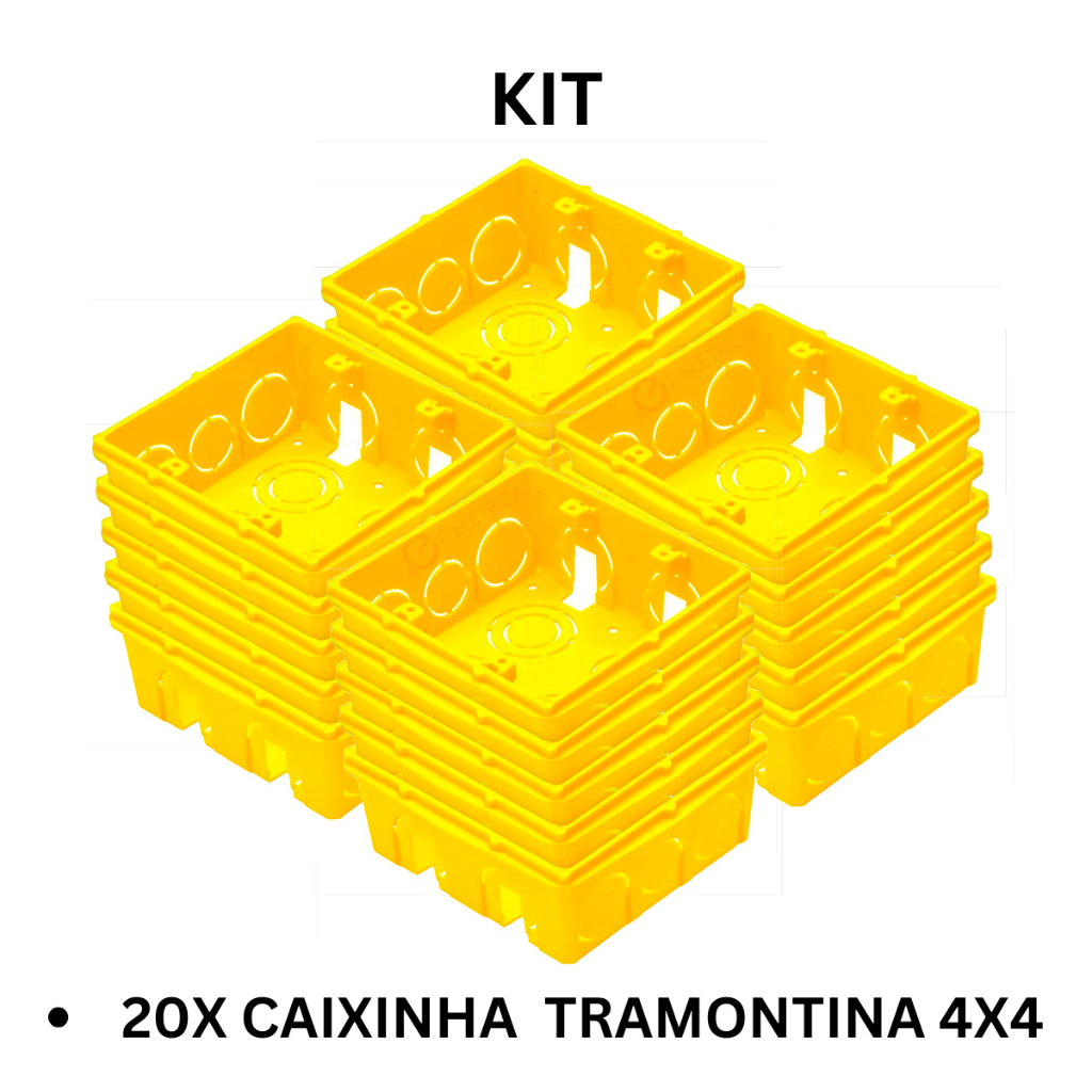 20 Pçs Caixinha Luz Tramontina 4x4 P/ Tomada E Interruptor